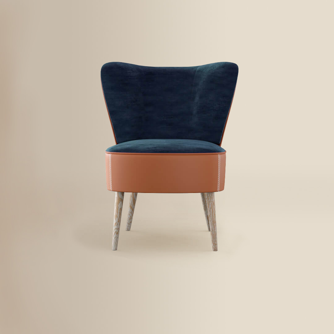 saddle chair blue front