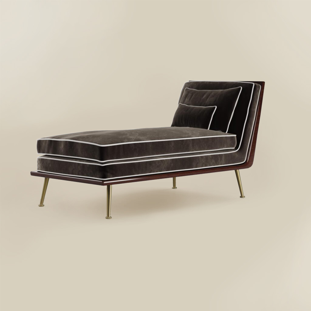 beverly chaise longue brown