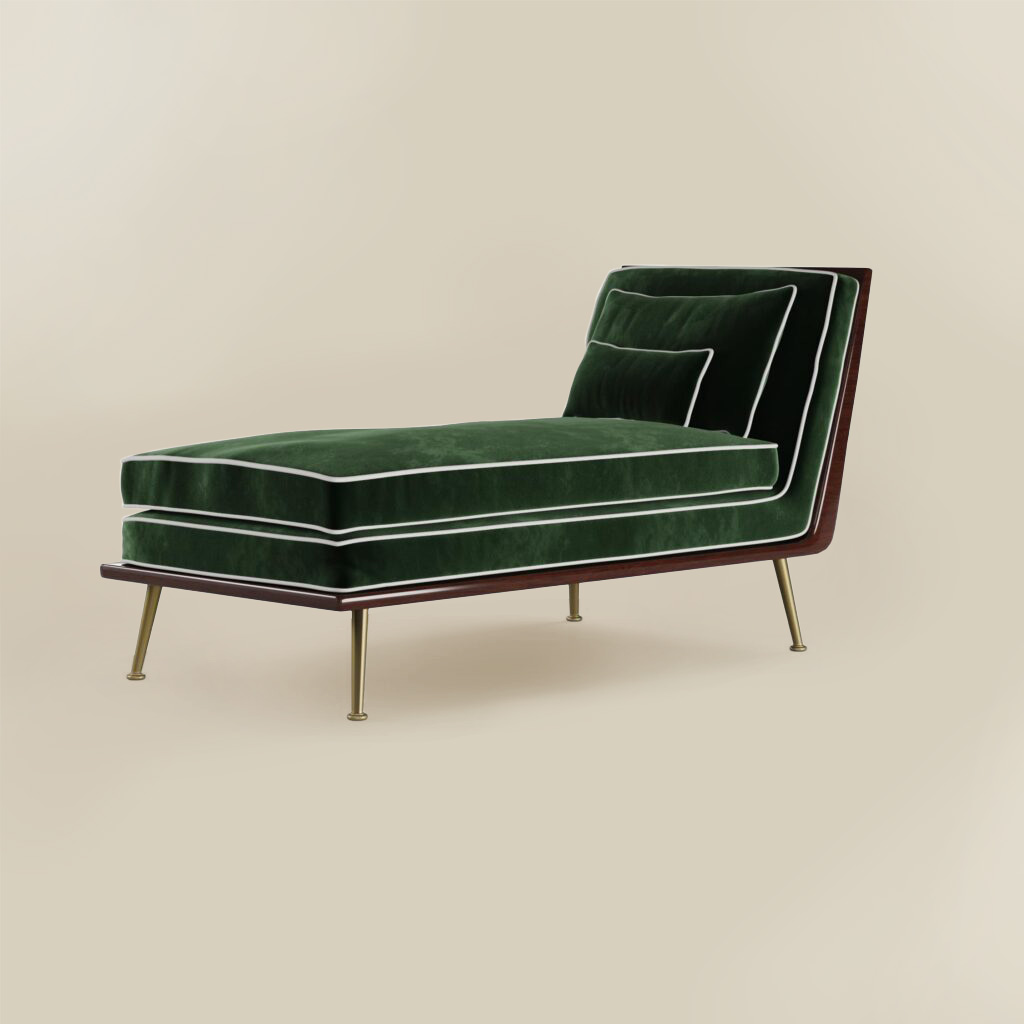 beverly chaise longue green