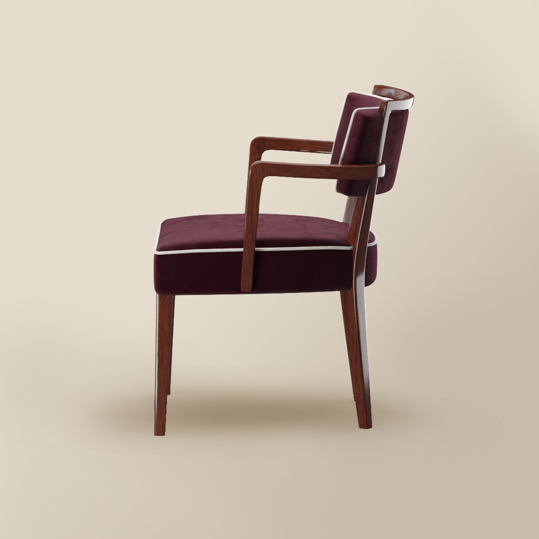Charles Armchair lateral plum
